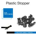 Face Masks Stopper Plastic Cord Stopper Black & White Color Soft PVC