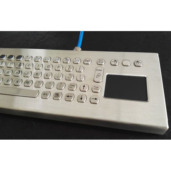 Desktop Stainless Steel Industrial Keyboard with Touchpad , Metal Computer Keyboard