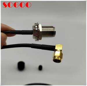 China Huawei original 04047637VB LMR195 jumper, 90 degree SMA male to N Female bulkhead connector factory