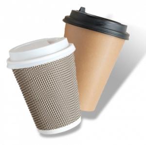 China Leakproof Waterproof Kraft Paper Cups With Lids Coffee Tea Smoothies factory