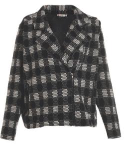 China Cross Closure Plaid Womens Coat Long Sleeve , Cool Womens Winter Coats factory
