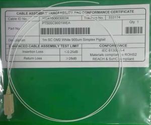 China 1 Meter SC Pigtail Single Mode , 900um Fiber Optik Pigtail factory