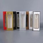 100gsm To 130gsm Personalized Paper Wine Bags With Clear Window