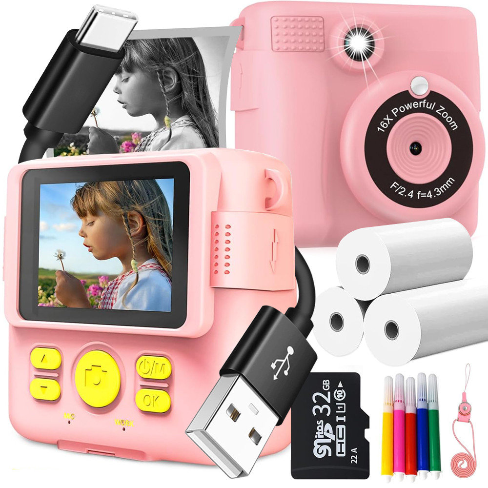 X11S Mini Dual Lens Kids Camera 1080P Bunny Cartoon Children Camera Adorable Toy Kids Selfie Digital Camera As Gift Prize