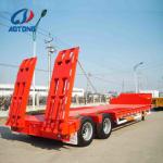 60T Max Payload Steel 2 Axles Lowboy Flatbed Semi Trailer for Long Distance