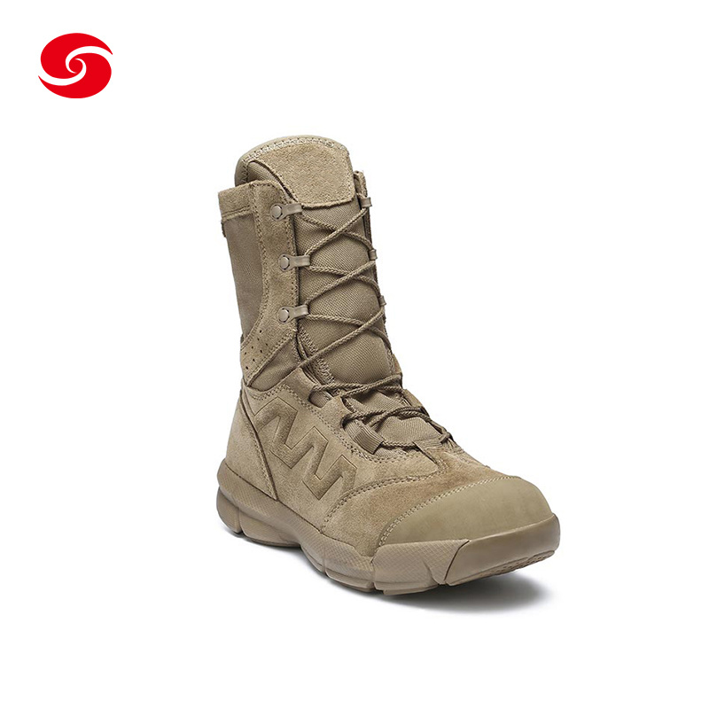 Custom Rubber Outsole Split Suede Combat Shoes Leather Security Outdoor Military Desert Boots