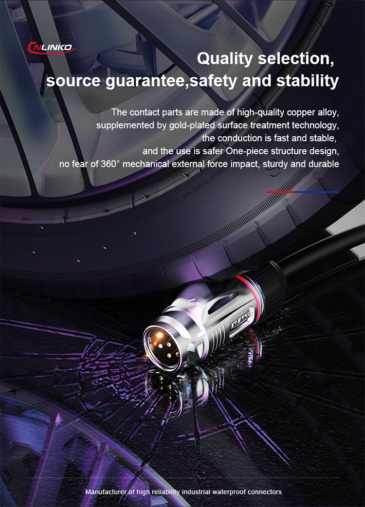 CNLINKO M20 7 Pin Waterproof Ip67 Plastic PBT Circular Connector for Outdoor Electronic Equipment