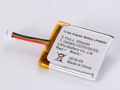 Powerful 3.7V 320MAH LP402933 Li-ion Battery with 500-1000 Cycles and Wide