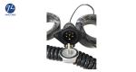 7 Pin To 4 Way Curly Trailer Extension Cable , Rear View Camera Cable Weatherpro