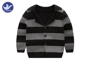 China Boys Tailored Collar Kids Sweater Coat Stripes Children Knitted Blazer Suit factory