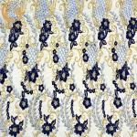 ODM Blue 3D Embroidery Applique Lace Fabric For Fashion Show Dresses