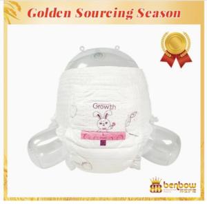 China Disposable baby diapers comfortable waist circumference for Growth Diaper factory