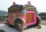 Kids Party Princess Carriage Bounce House With Slide , Made Of 1st Class PVC