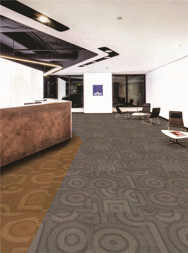 100% PP Commercial Carpet Floor Tiles 50cmX50cm Size For Restaurant