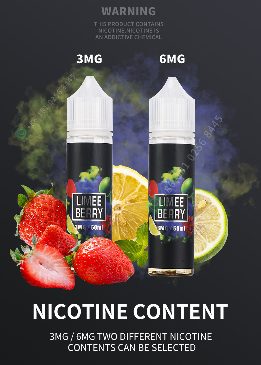 OEM 60ml Vape Juice Nicotine Salt For E Cigarette Vape Pen