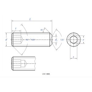 DIN 916 Hexagon Socket Knurl Set Screws With Cup Point