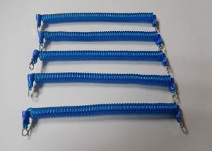 China Hot Selling 120MM Coil Length Blue Wire Coiled Tool Tether w/Eyelets 2PCS factory