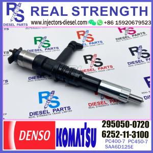 China For KOMATSU SAA6D125E excavator PC400-7 PC450-7 injector 6252-11-3100 295050-0720 factory