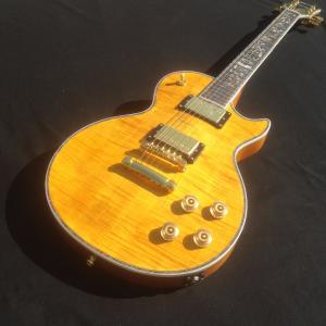 China Standard LP electric guitar with gold hardware and flower inlay factory