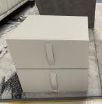 Italian Modern White Buffet Cabinet 550x450x450mm With Drawers Bedroom Leather
