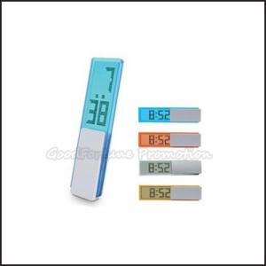 China Hot Sale high quanlity Promotional printed logo coloured fold LCD portable travel clock factory