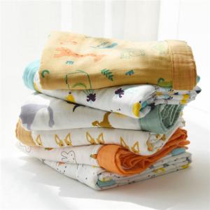 China Oversized Bamboo Cotton Muslin Swaddle Blankets Fresh Fashionable Fun Cartoon Color factory