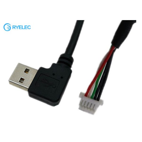 China Custom 1.0mm Pitch 5 Pin SH Micro JST Connector To USB A  Right Angle Male Plug Cable factory
