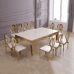Modern 20 - 40mm Luxury Marble Dining Table 12 Seat 96x48x30inch