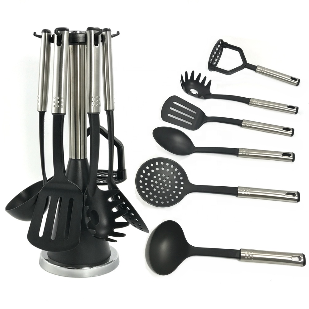 7 Piece Nylon Kitchen Utensil Set Food Safe Kitchen Accessories for Effortless Cooking