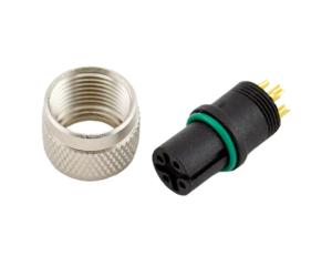 China 3p Socket Welding M12 Right Angle Connector Anti - Vibration Locking Screw Design factory