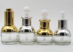 Transparent Cosmetic Glass Bottles , Cosmetic Spray Bottle Gold Lid