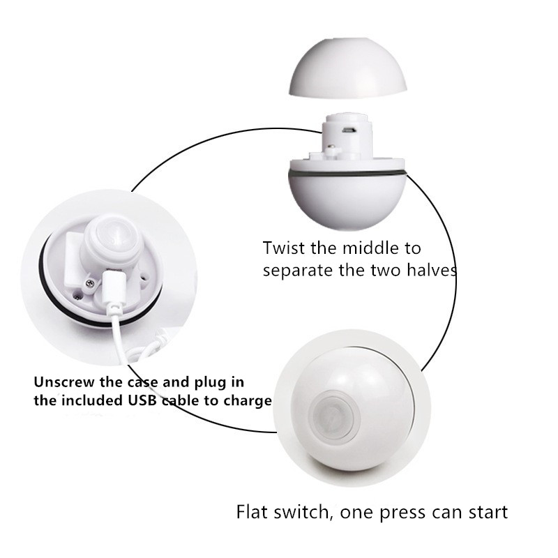 Pet Cat Toy LED Light Teasing Cat Ball USB Charging Intelligent Teasing Cat Toy Cat Supplies