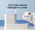 Dogs Cats Food Feeder And Water Dispenser 3.5L,2 In 1 Cat Food Water Dispensers