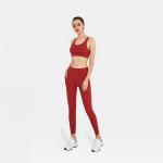 2 Pieces OEM Red Women Sportswear Sets Seamless Yoga Workout Outfit