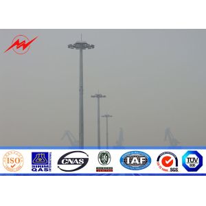 Galvanized Octagonal 45M High Mast Light Pole With Platform Bracket Arm For