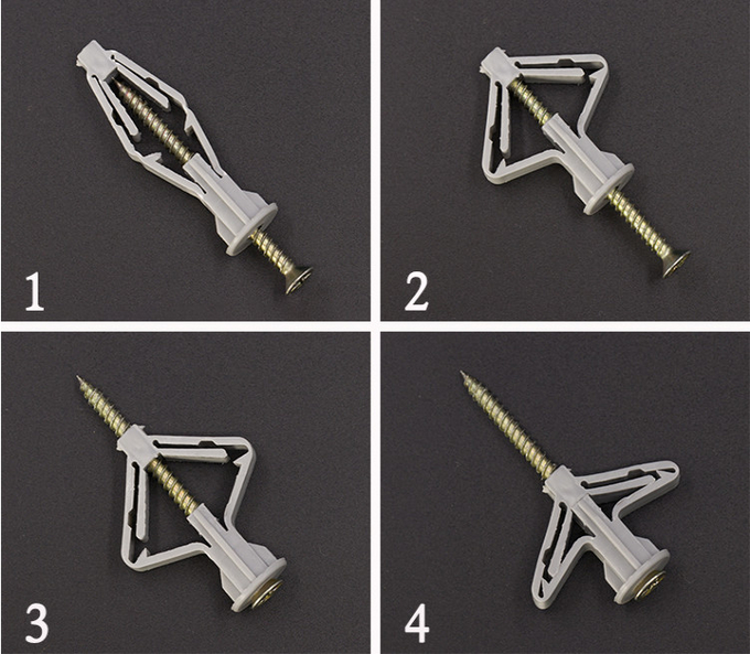 Self Tapping Drywall Anchors , Nylon Butterfly Drywall Anchor Common Standard