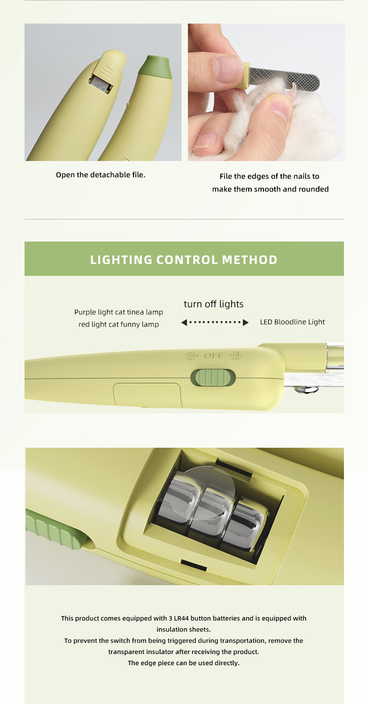 LED Light Pet Nail Clippers Professional Electric Dog Nail Trimmer