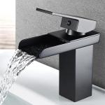 SUS304 Stainless Steel Waterfall Single Hole Single Handle Basin Mixer In Chrome