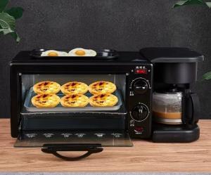 China Black / Pink / Blue Multifunctional Breakfast Maker Electric Oven Coffee Machine Frying Pan factory