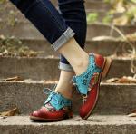 British Style Womens Brogue Oxford Shoes Multi Colored Womens Leather Derby