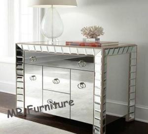China Sophia Design Mirror Furniture Set 3 Drawers Glass Mirror Dresser Table factory