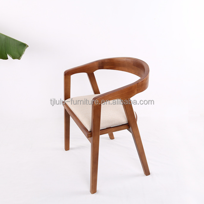 Natural/Walnut Modern Wood Chair Simple Home Dining Bar PU Leather Chair for Sale
