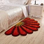 Fan shape flower shape plush shaggy carpet home rug soft decoration colors