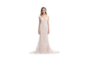 China Ivory Lace Beautiful Bridesmaid Dresses / Anti - Wrinkle Bridal Bridesmaid Dresses factory