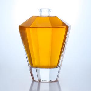 China Collar Material Glass 700ml Unique Shaped Bottle for Gin Rum Champagne Brandy Whisky factory