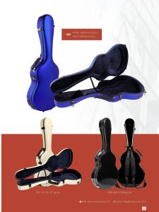 China Anti Pressure Airline Fiberglass Classical Guitar Case With Leather Handles factory