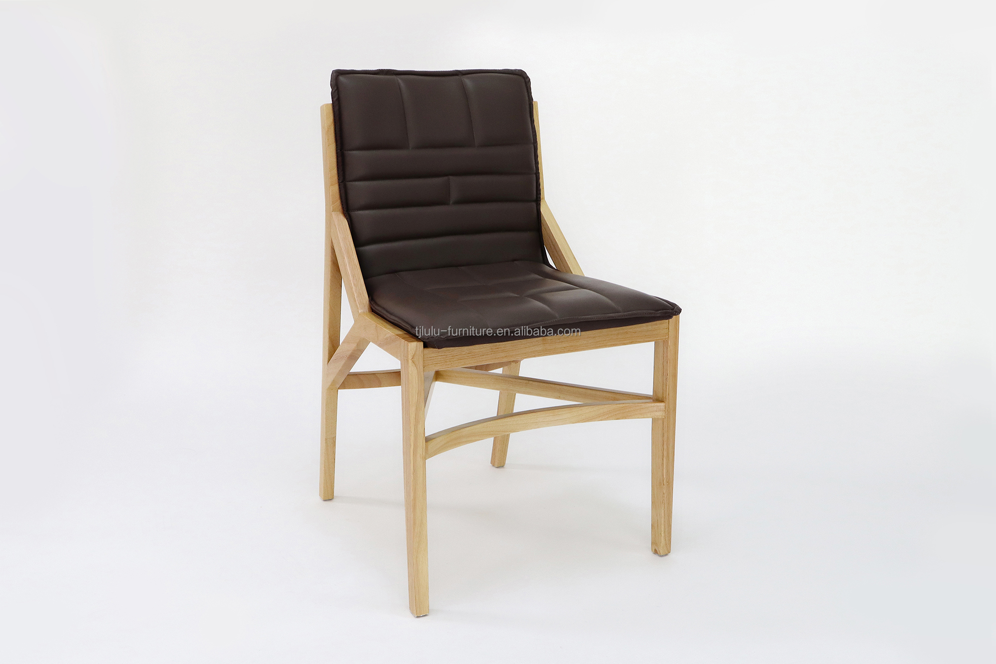 OEM Service Accepted Modern PU Leather Dining Chair for Solid Wood Furniture