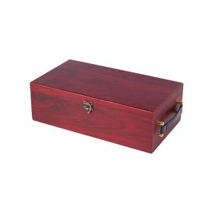 China Satin Cloth Interior 2 Bottle Wooden Wine Box For Custom Cherry Color factory