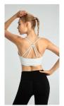 wear resistance Paded Womens Sports Bra Binding Straps Back