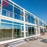 Zontop portable easy assemble glass curtain office prefabricated houses shipping